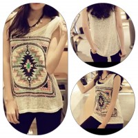 Polera de Algodón Estampada 